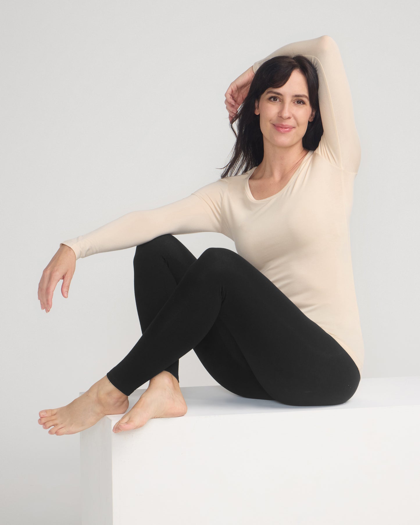 Bamboo Long Sleeve Scoop - Almond