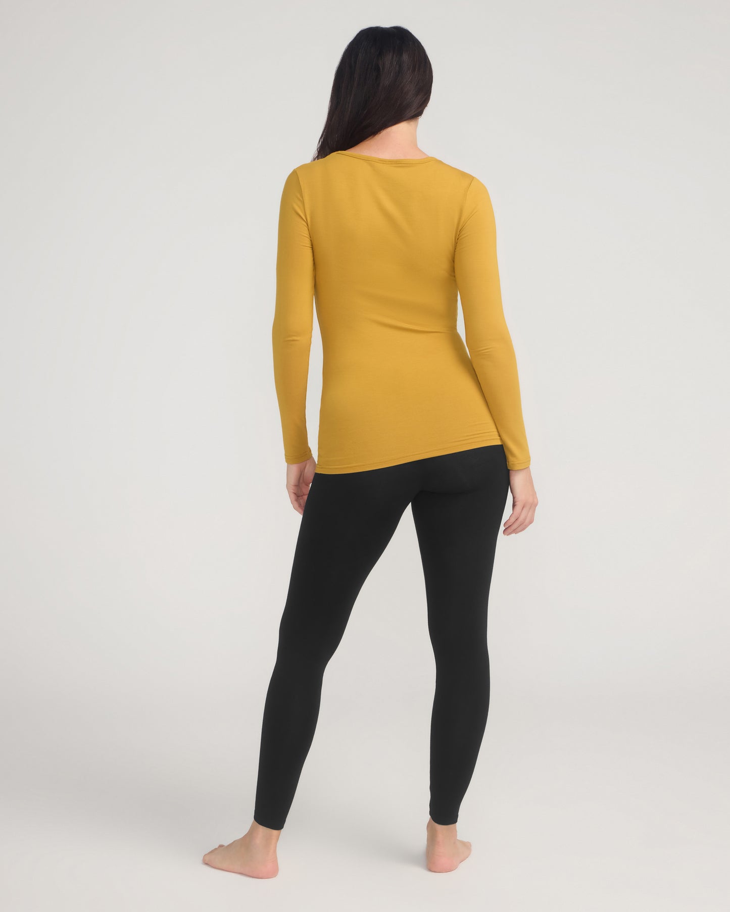 Bamboo Long Sleeve Crew - Mustard