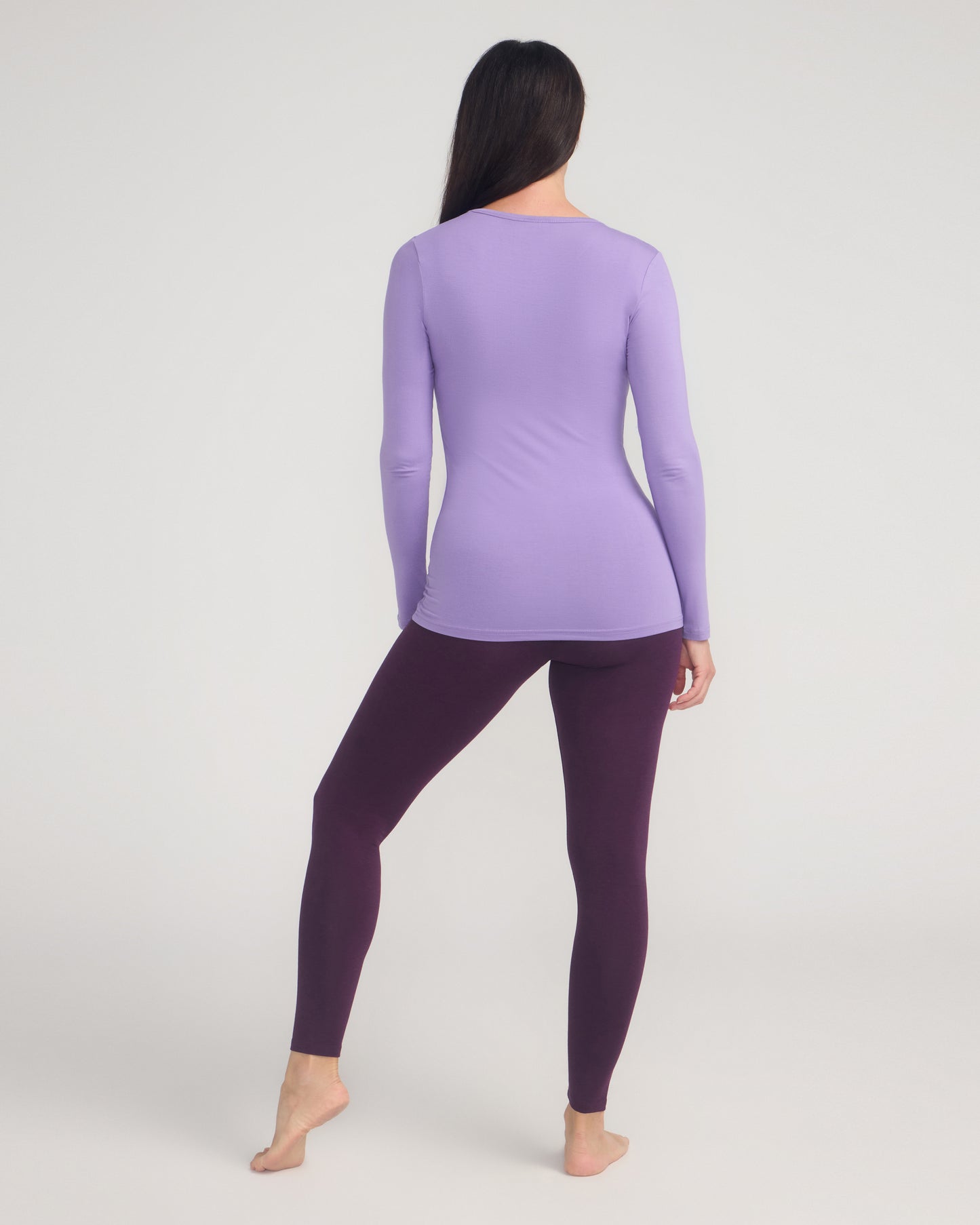 Bamboo Long Sleeve Crew - Jacaranda