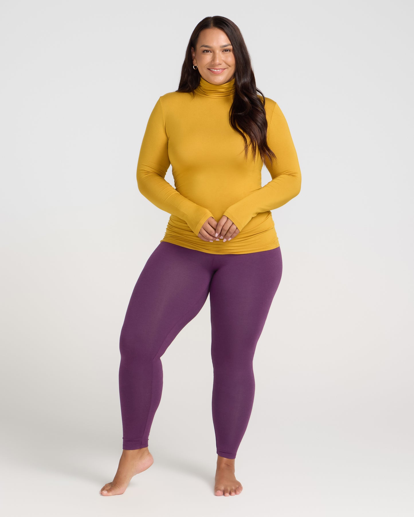 Bamboo Turtle Neck Skivvy - Mustard