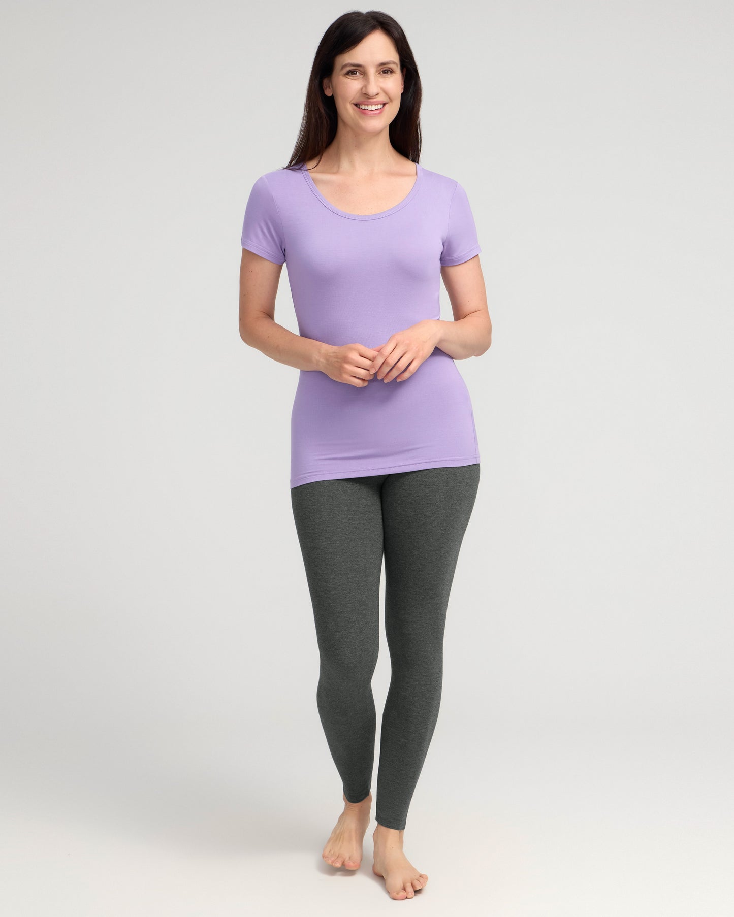 Bamboo Scoop Tee - Jacaranda