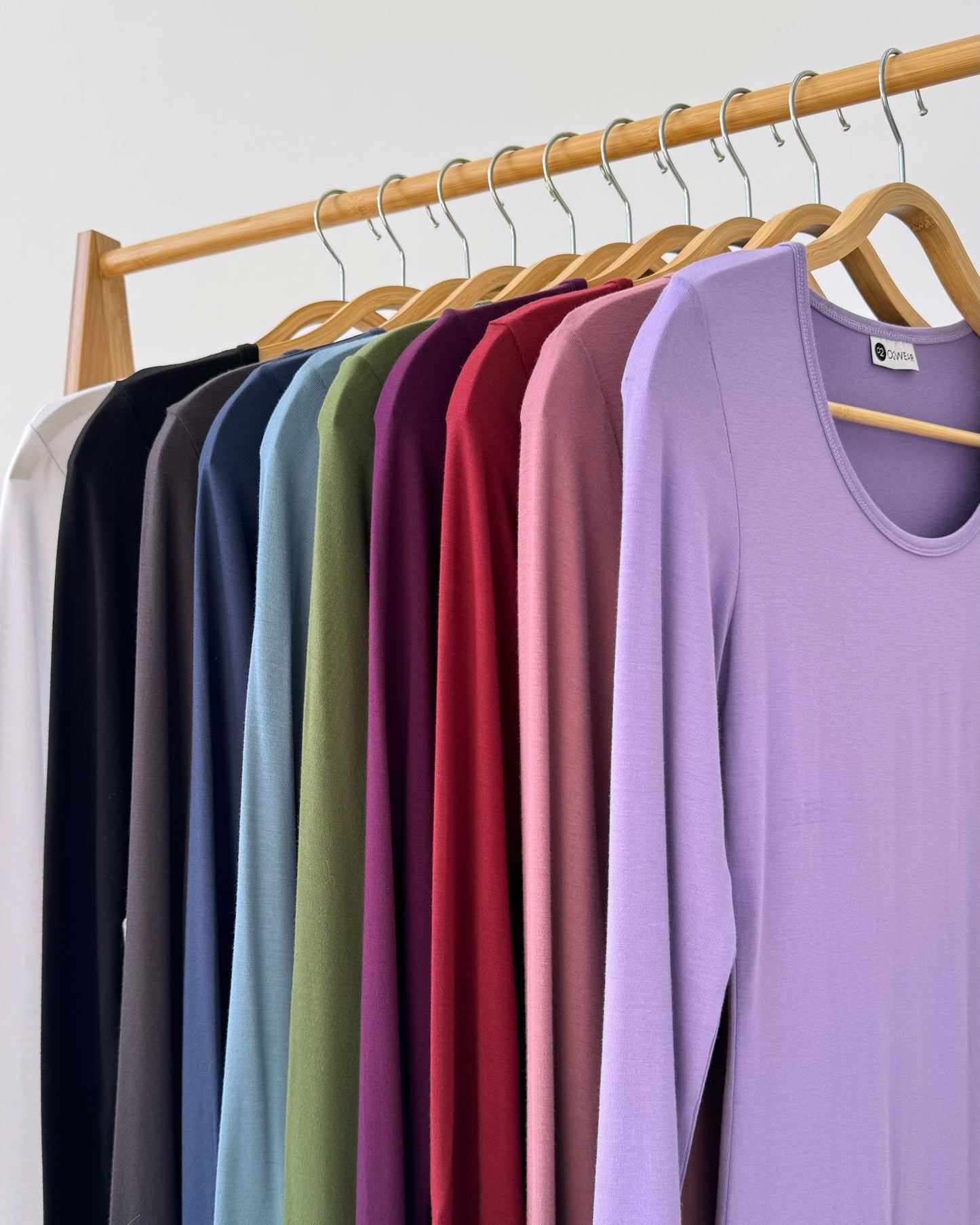 Bamboo Long Sleeve Scoop - Burnt Red