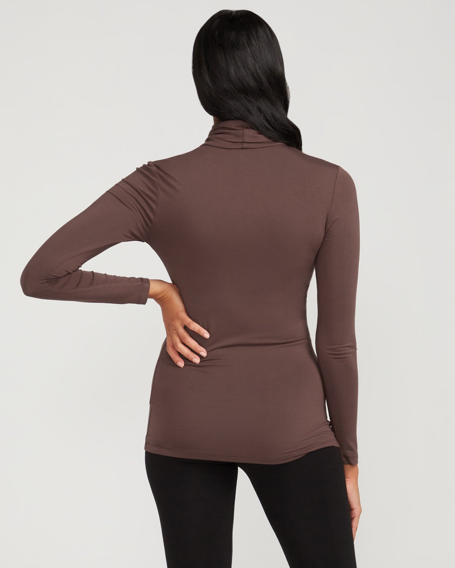 Bamboo Turtle Neck Skivvy - Chocolate