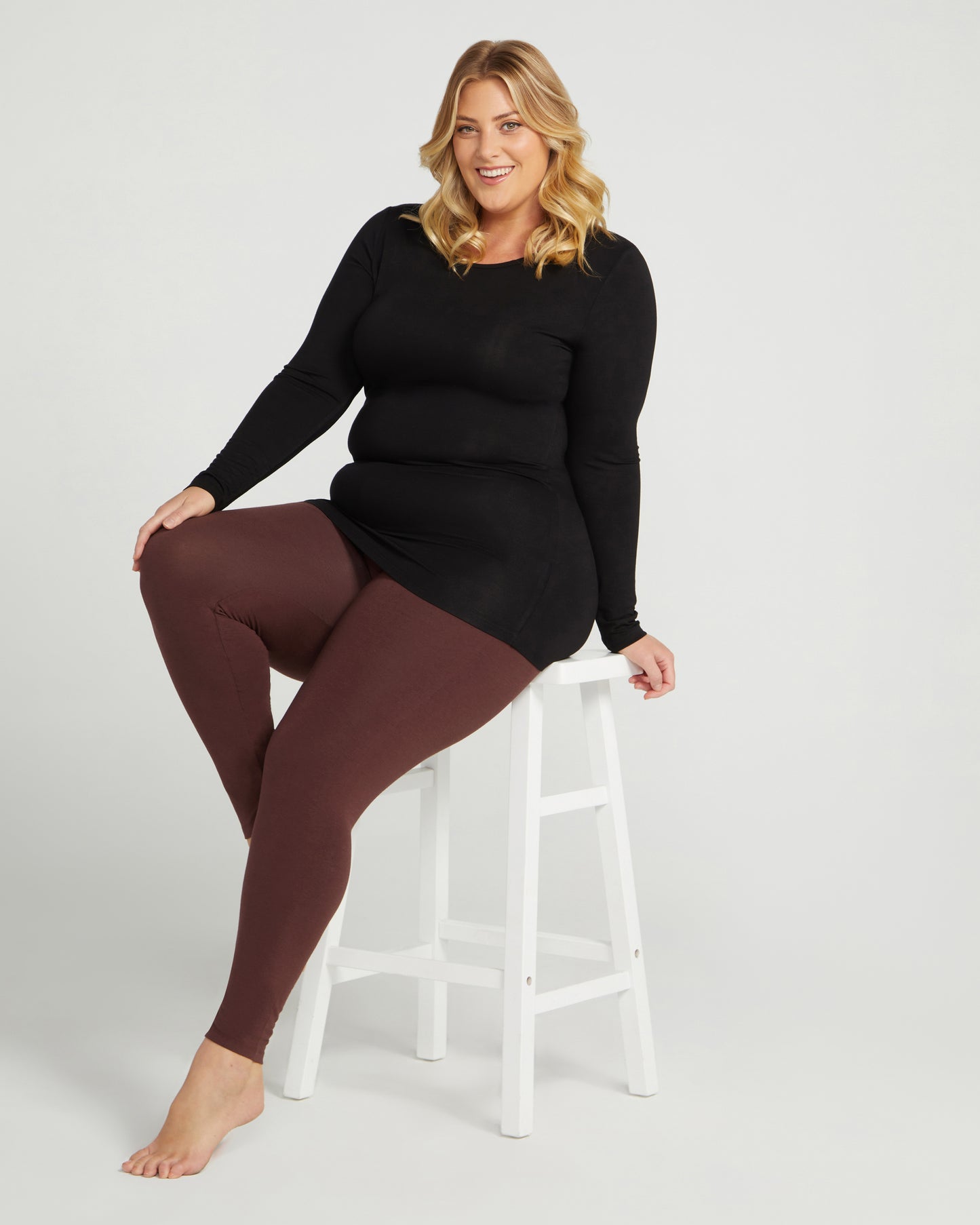Bamboo Leggings - Raisin - O2wear Bamboo