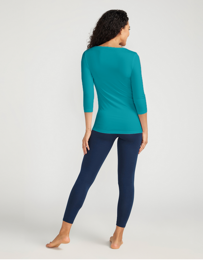 3/4 Sleeve Scoop - Teal