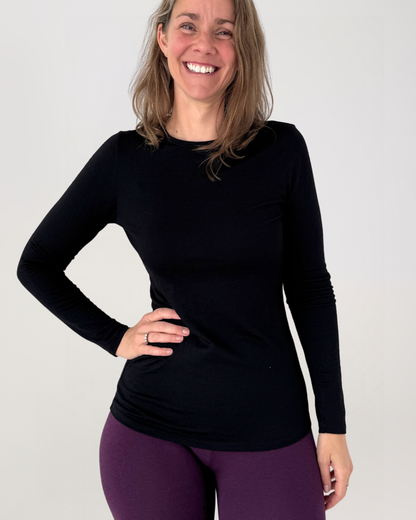 Merino 190 Long Sleeve Crew - Black