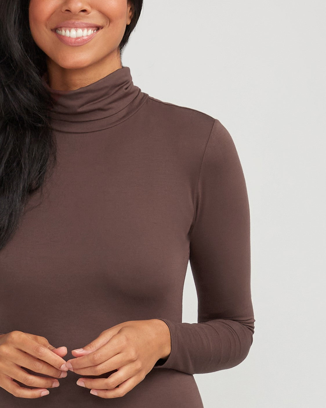 Bamboo Turtle Neck Skivvy - Chocolate