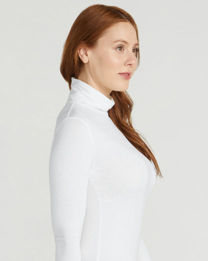 Bamboo Turtle Neck Skivvy - White