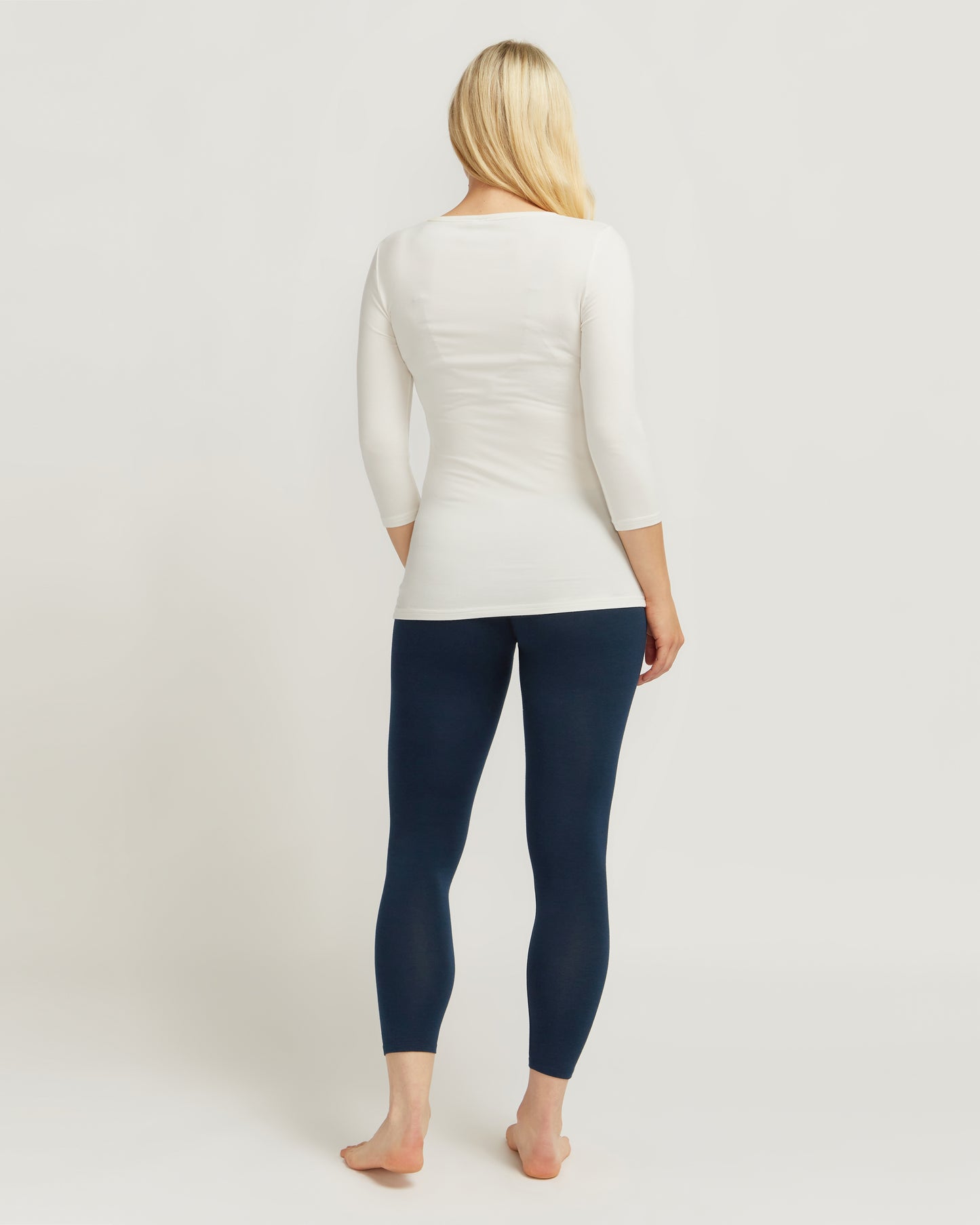 3/4 Sleeve Scoop - Ivory