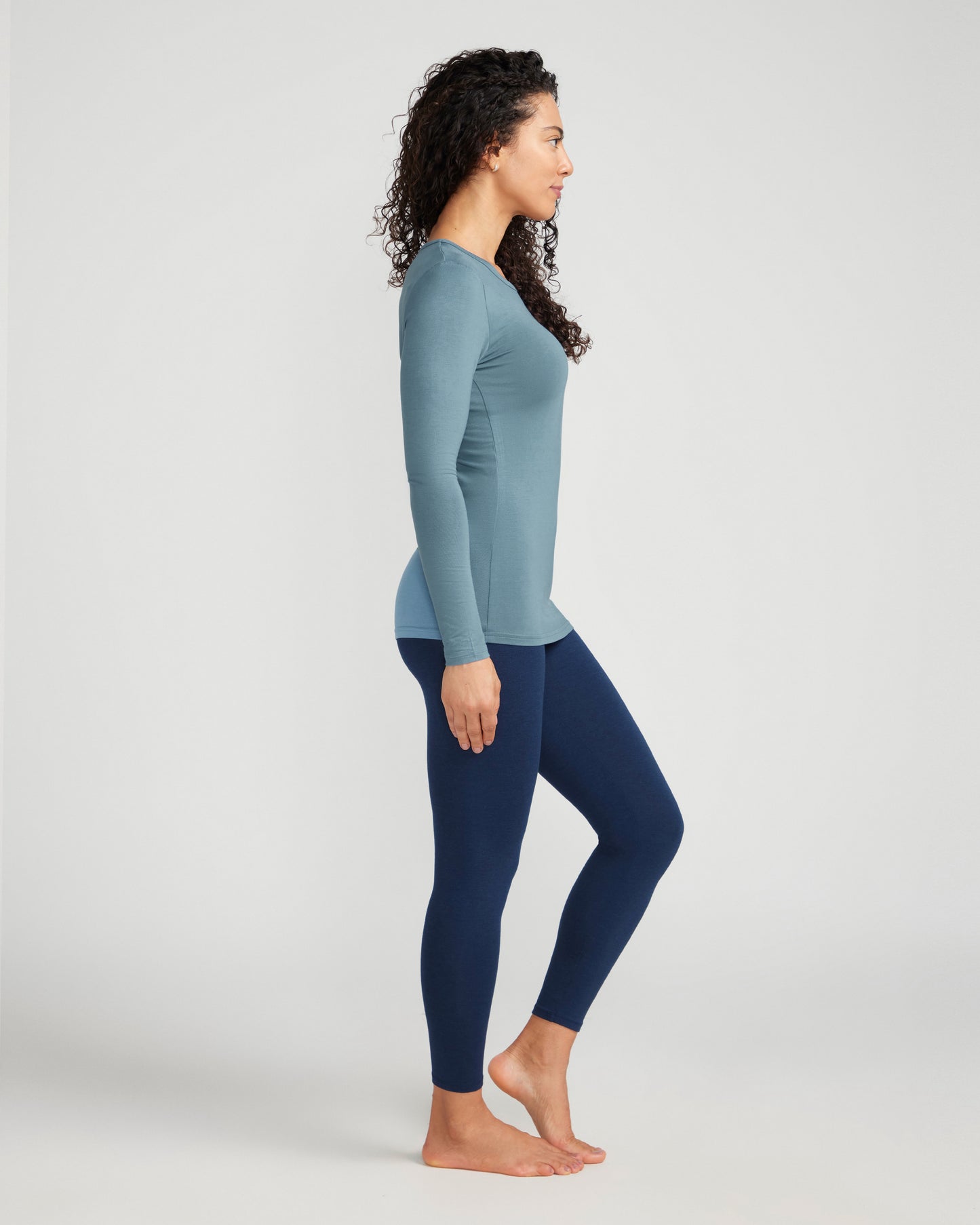 Bamboo Long Sleeve Crew - Sky