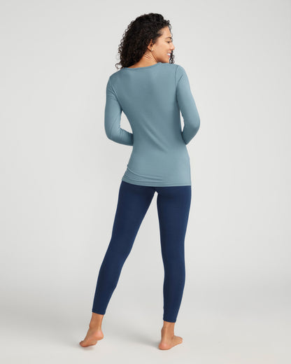 Bamboo Long Sleeve Crew - Sky