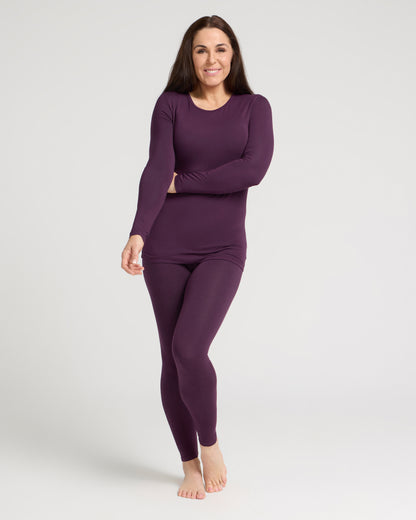 Bamboo Long Sleeve Crew - Purple