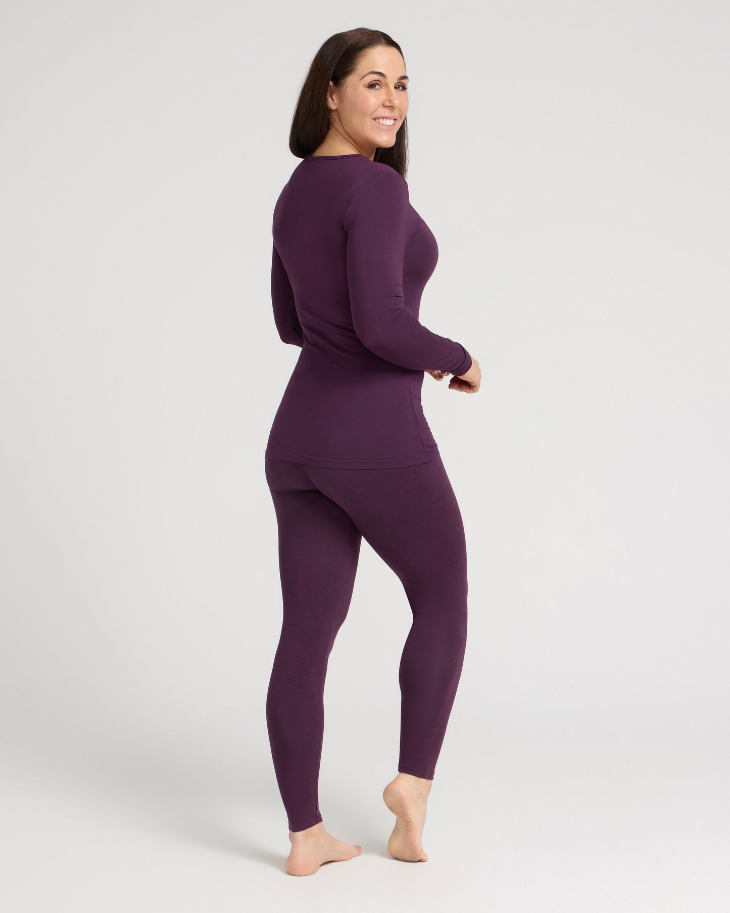 Bamboo Long Sleeve Crew - Purple