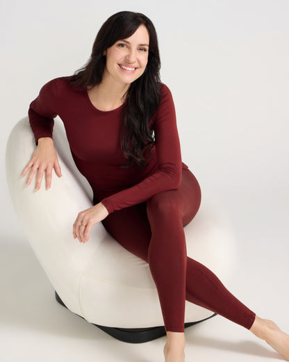 Bamboo Leggings - Burnt Red