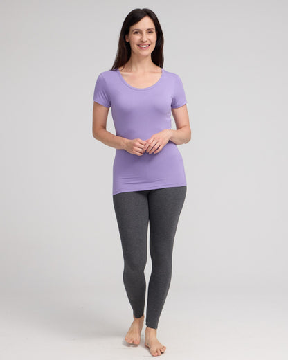 Bamboo Scoop Tee - Jacaranda