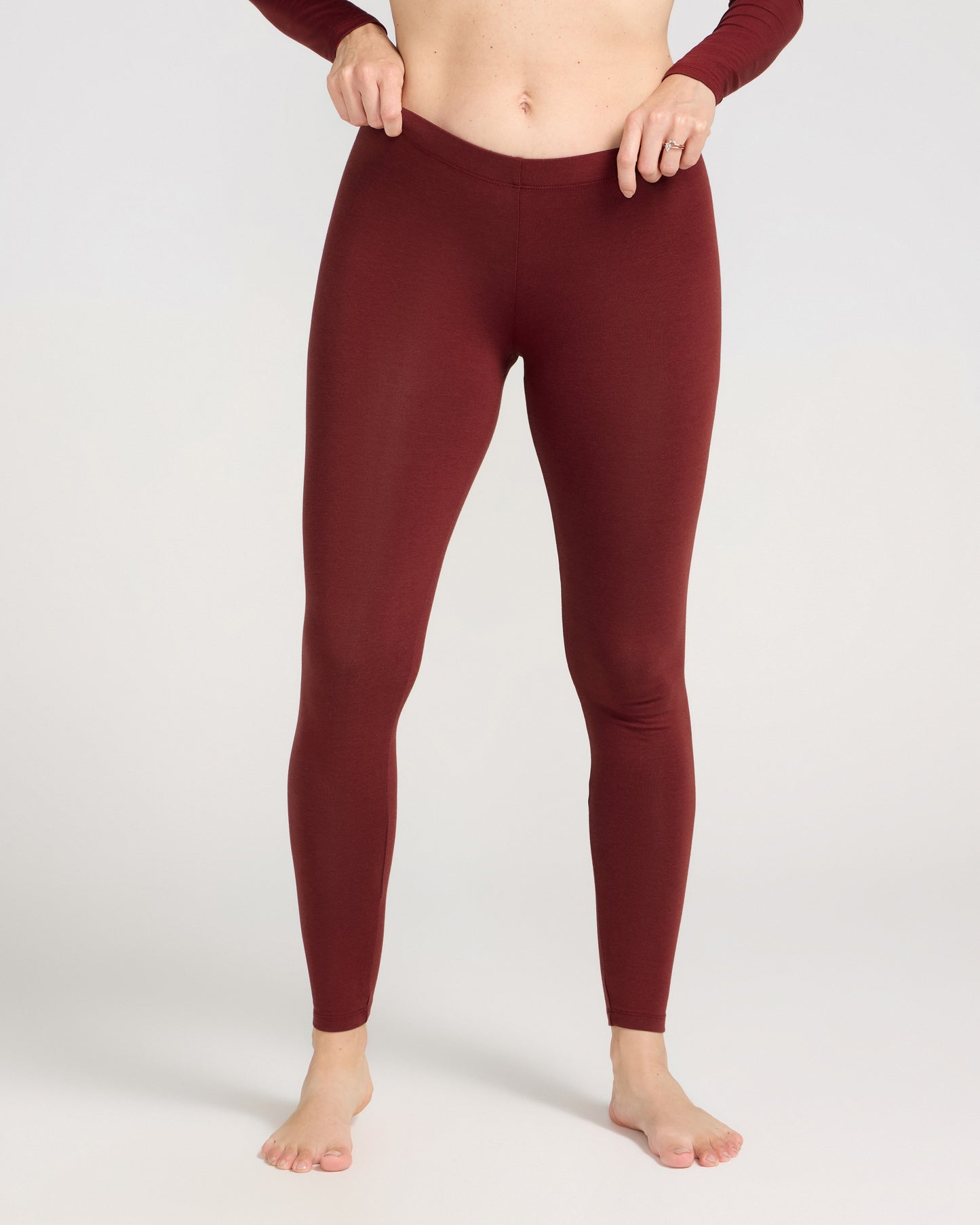 Bamboo Leggings - Burnt Red