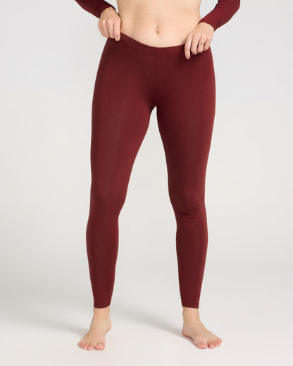 Bamboo Leggings - Burnt Red