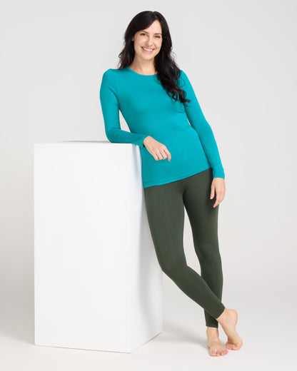Bamboo Long Sleeve Crew - Teal