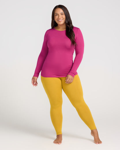 Bamboo Long Sleeve Crew - Pink