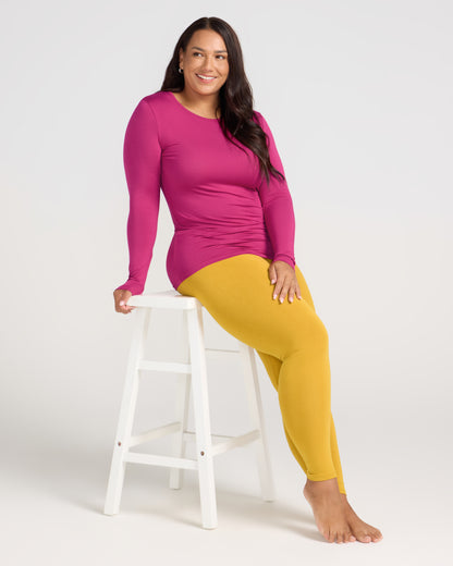 Bamboo Long Sleeve Crew - Pink