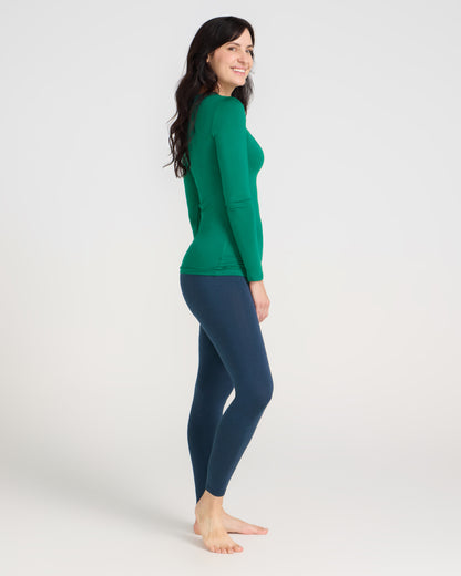 Bamboo Long Sleeve Crew - Emerald
