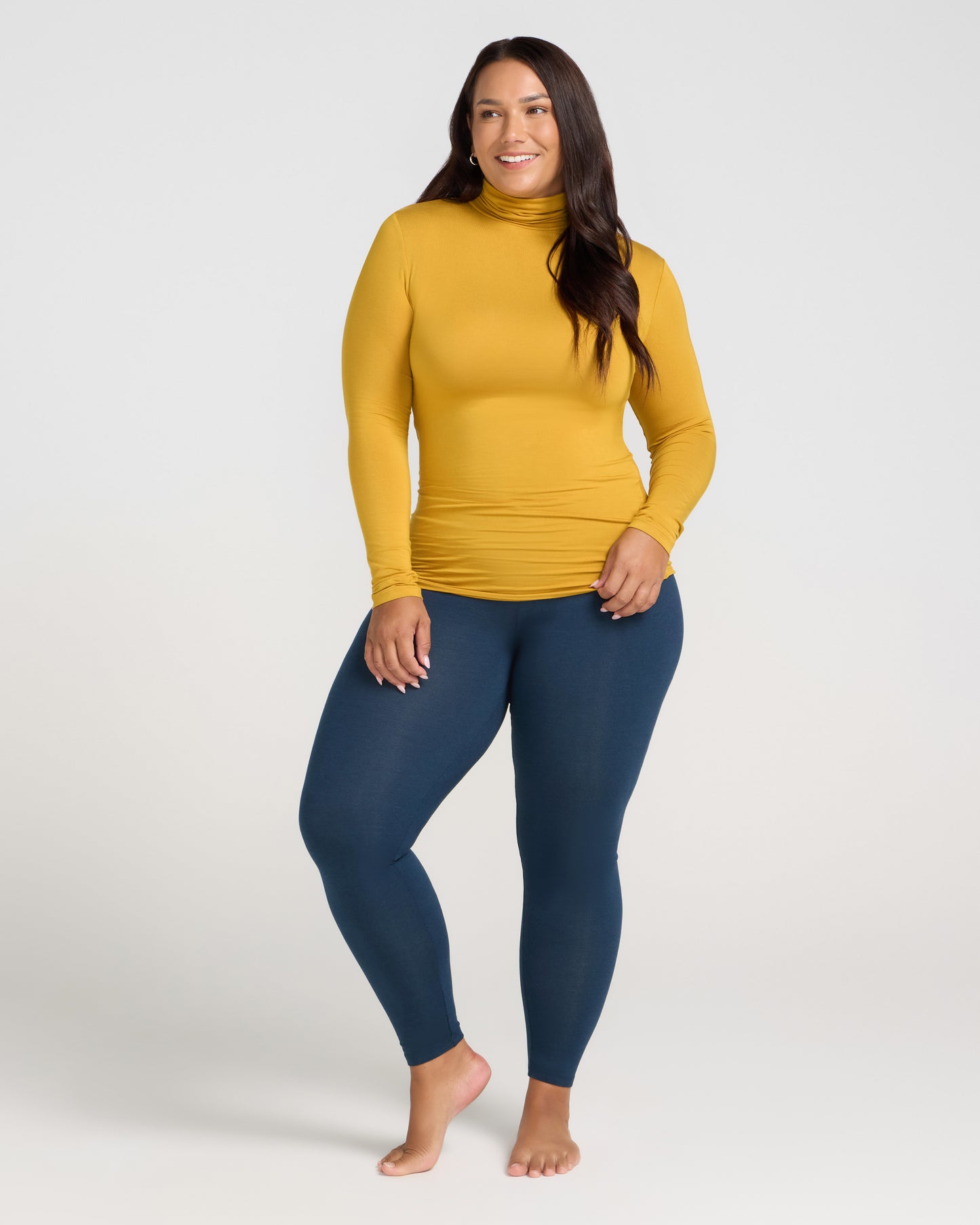 Bamboo Turtle Neck Skivvy - Mustard