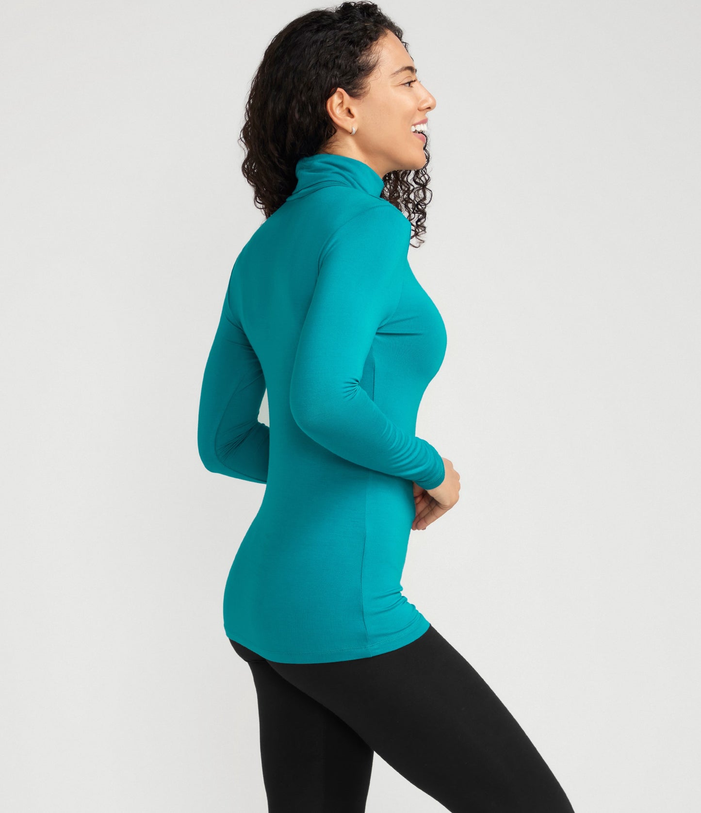 Bamboo Turtle Neck Skivvy - Teal