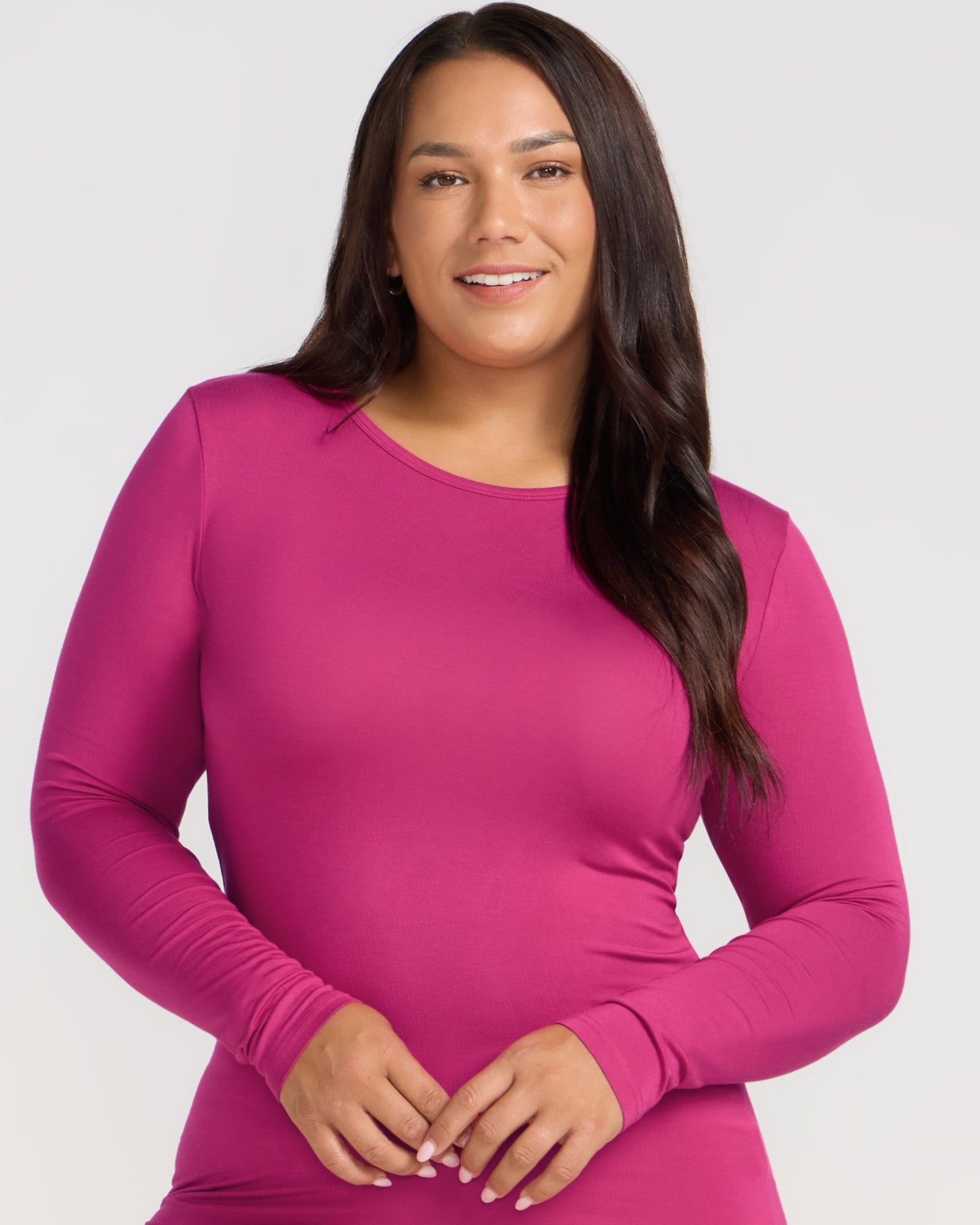 Bamboo Long Sleeve Crew - Pink