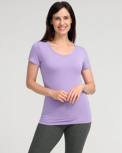 Bamboo Scoop Tee - Jacaranda