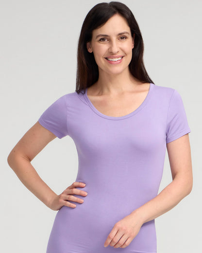 Bamboo Scoop Tee - Jacaranda