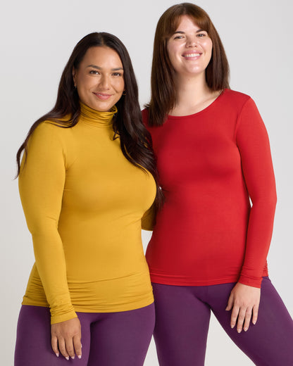 Bamboo Turtle Neck Skivvy - Mustard