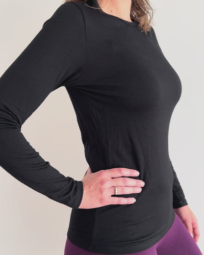 Merino 190 Long Sleeve Crew - Black
