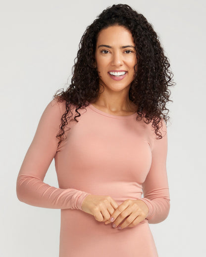 Bamboo Long Sleeve Crew - Peach