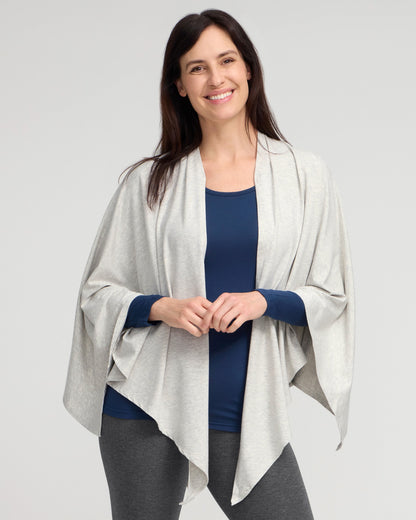 UV Multiway Shawl - Light Grey Marle