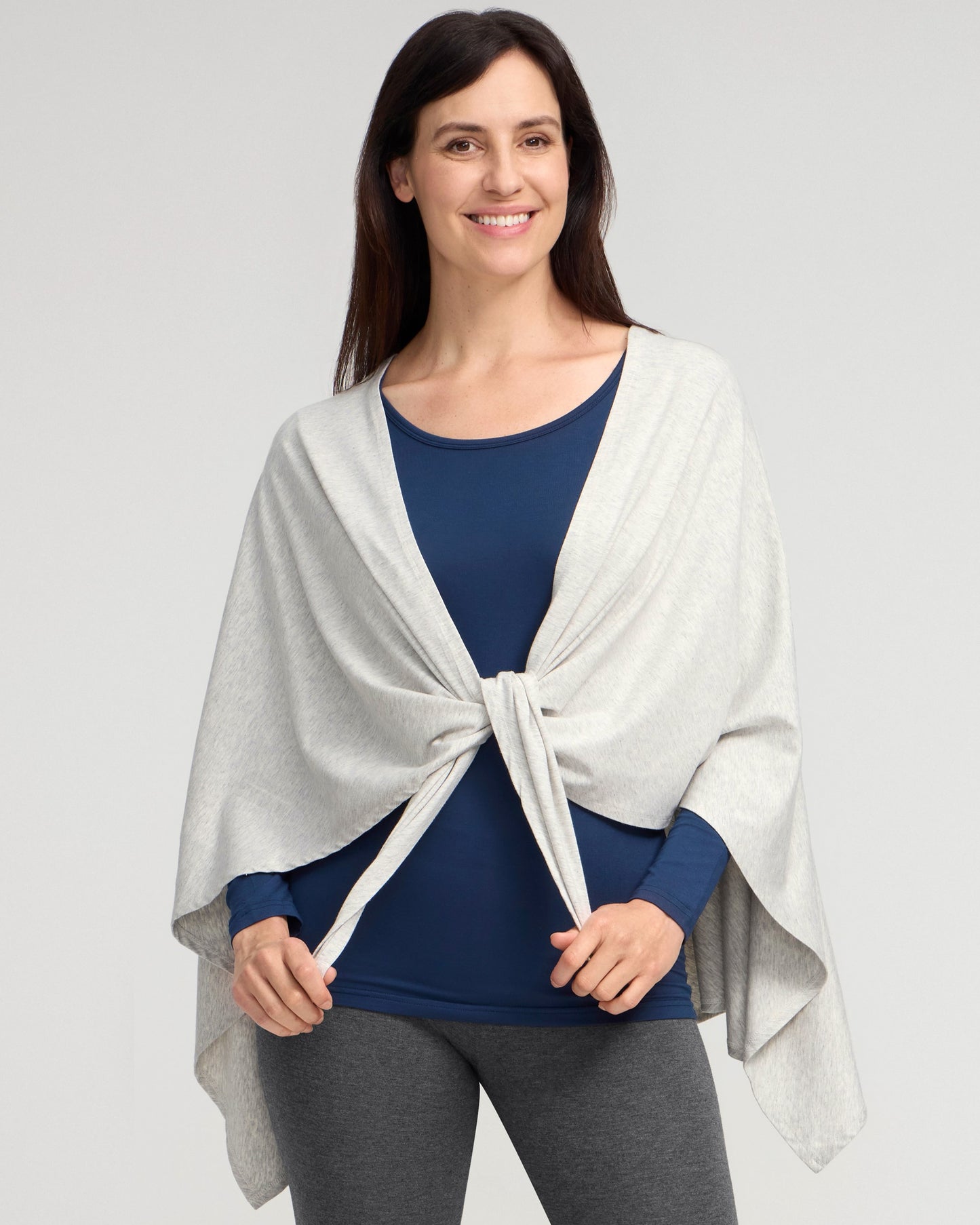 UV Multiway Shawl - Light Grey Marle