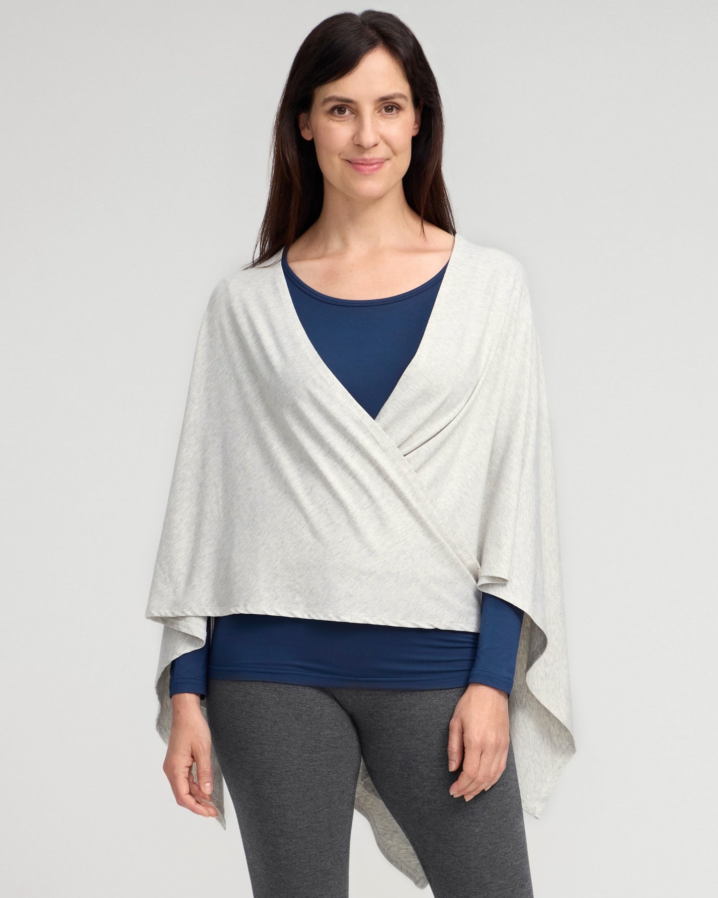 UV Multiway Shawl - Light Grey Marle