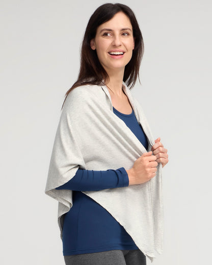 UV Multiway Shawl - Light Grey Marle