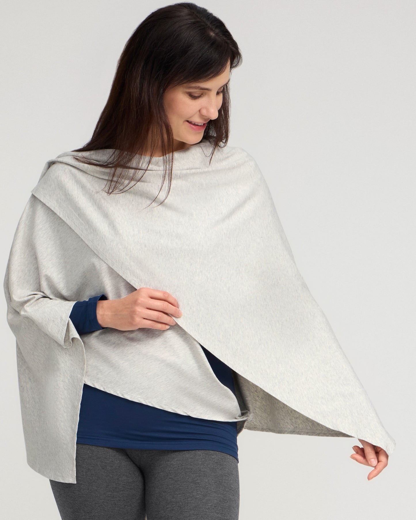 UV Multiway Shawl - Light Grey Marle