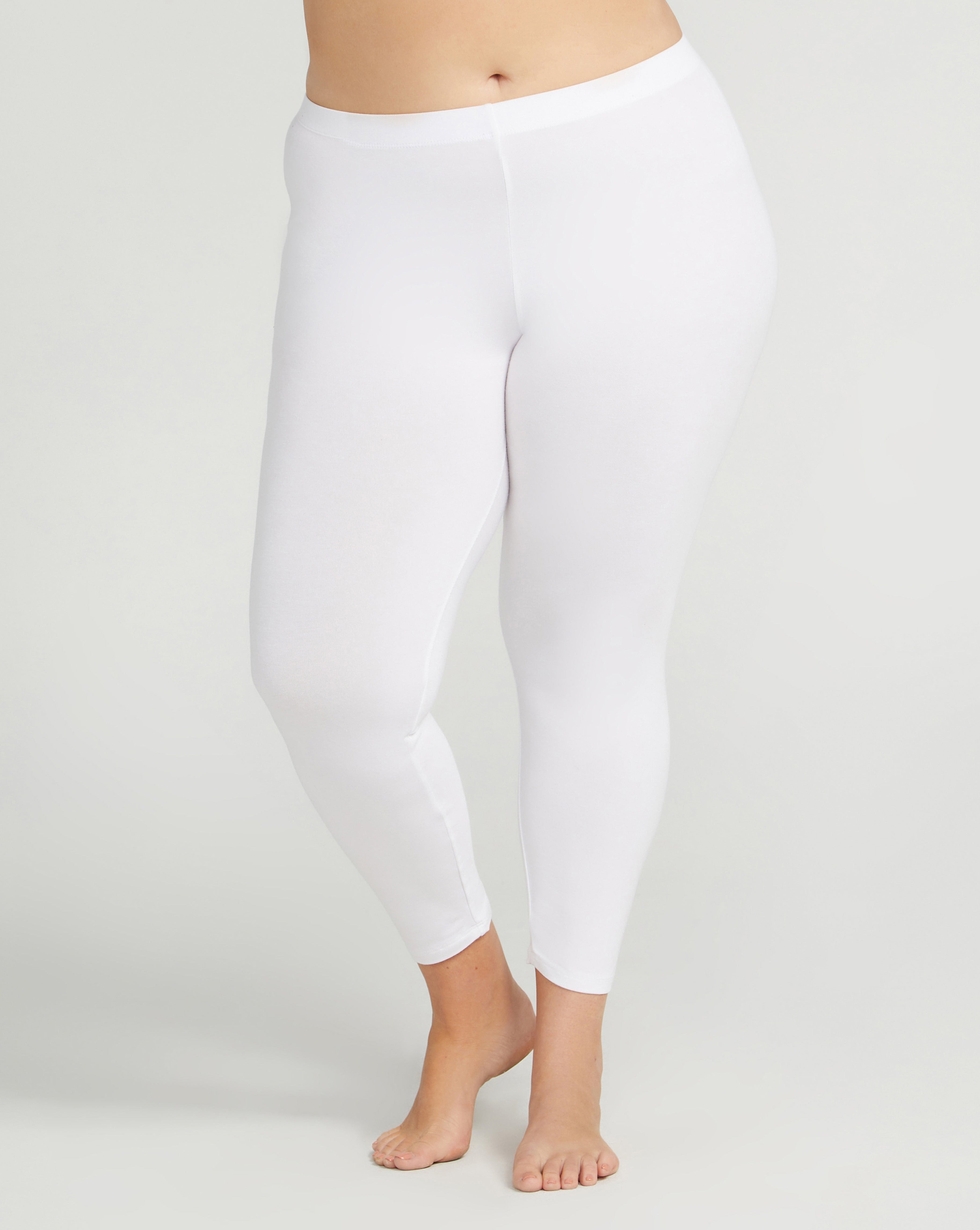 Plus size on sale white leggings