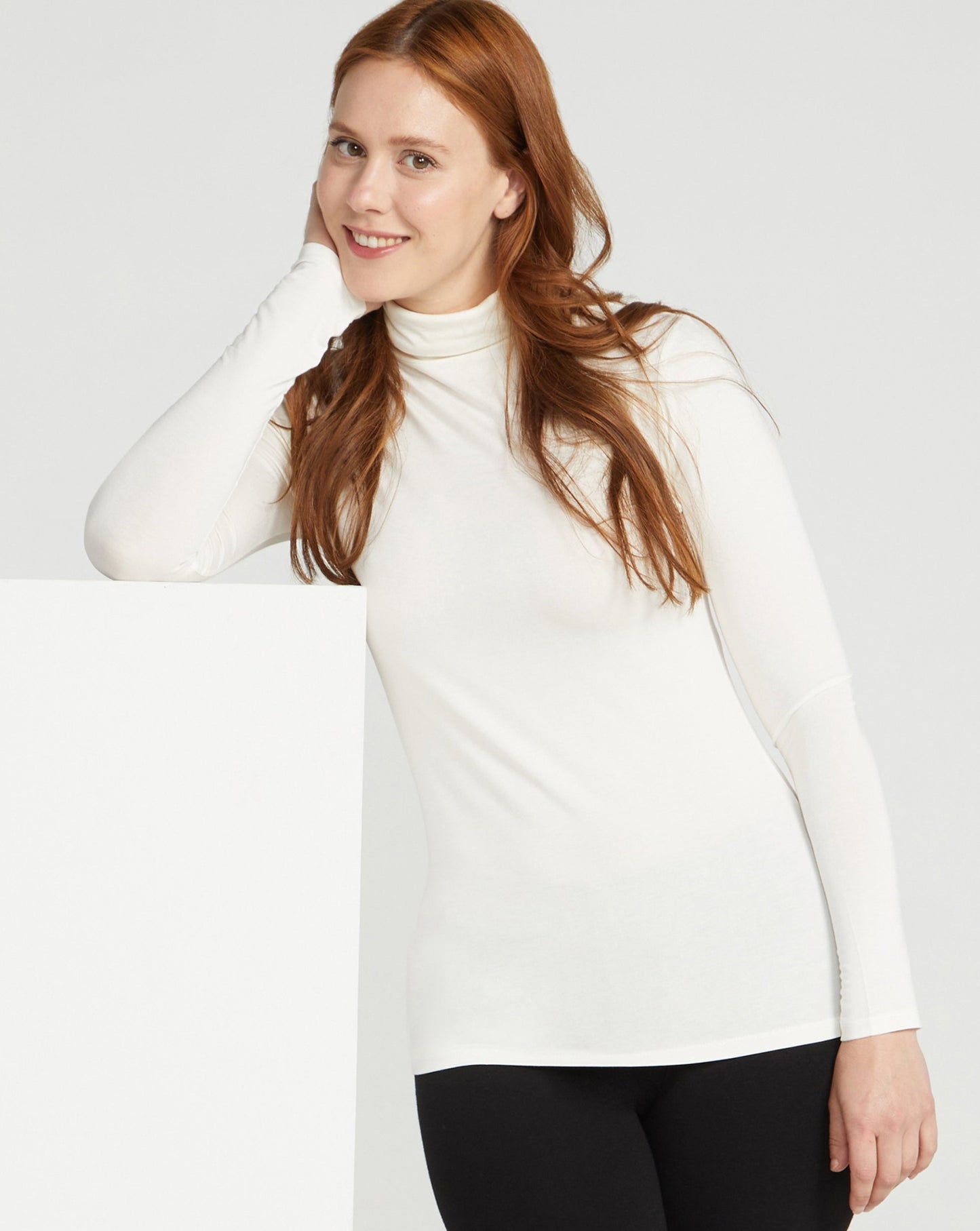 Bamboo Turtle Neck Skivvy - Ivory - O2wear Bamboo