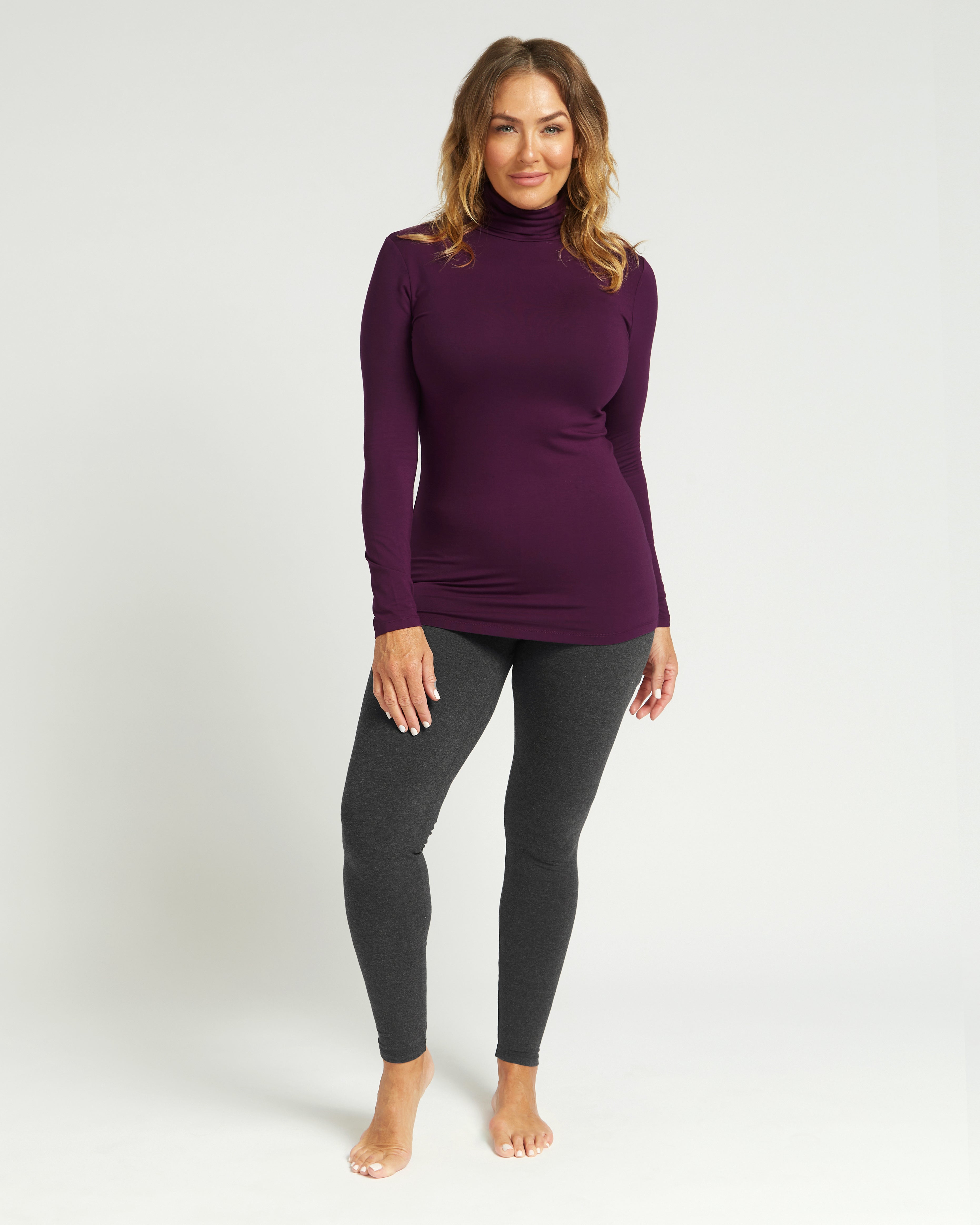 Purple on sale mock neck